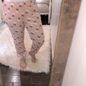 Como Vintage pink soft pajama pants size large dog puppy print